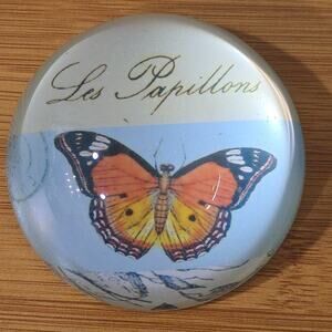 Home Essentials Round Decorative Butterfly Paperweight